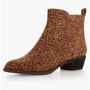 Women's Ankle Boots Round Toe Suede Western Short Booties Low Mid Block Chunky